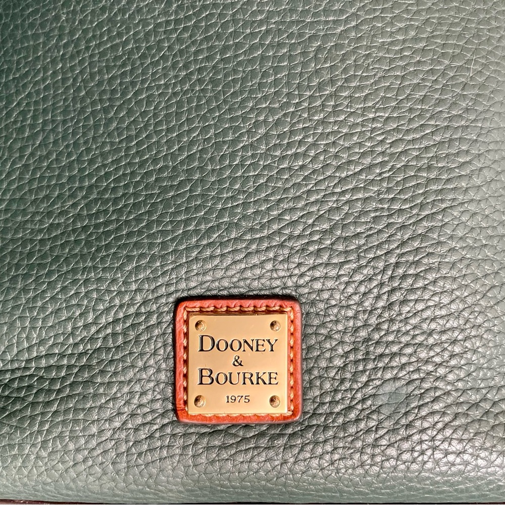 Dooney & Bourke Green Crossbody Bag with Tan Accents